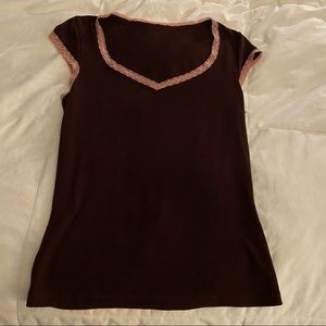 v neck lace top